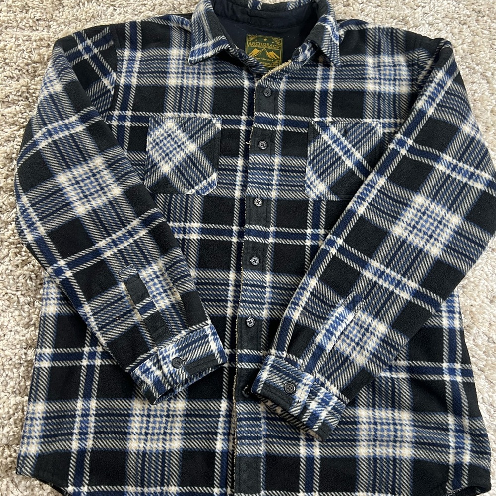 Anchorage Expedition Navy and Beige Fleece Jacket Sherpa lined